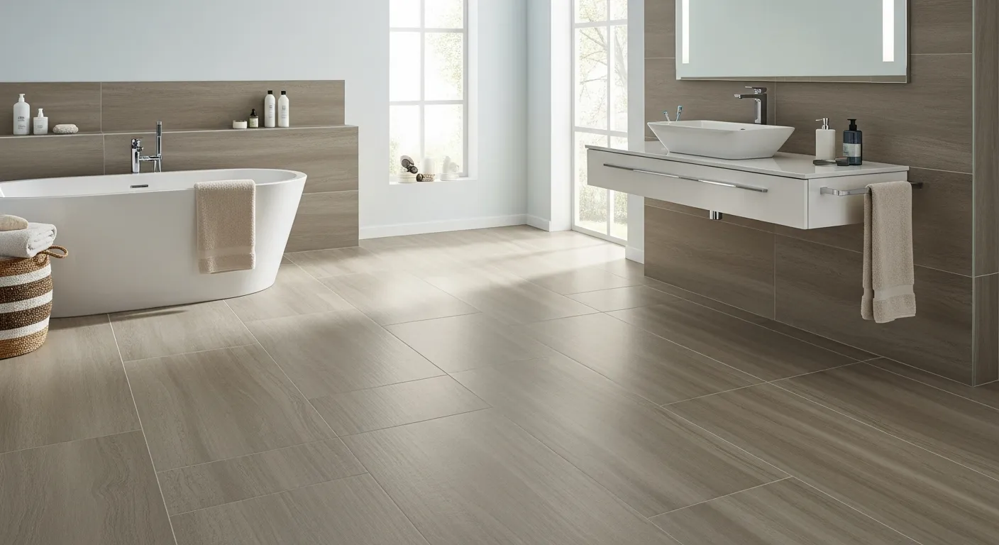 Sol adhésif salle de bain